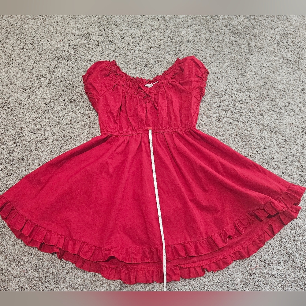 Y2K Red Ruffled Blouse - Picture 4 of 5